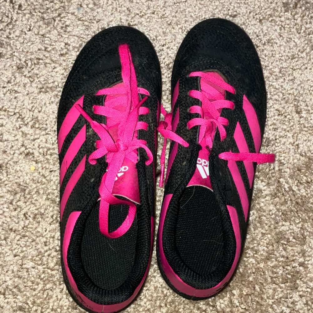Adidas Black and Pink Soccer Cleats
